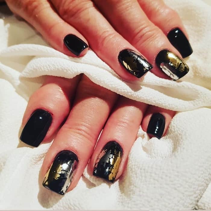 Black And Gold Nail Design