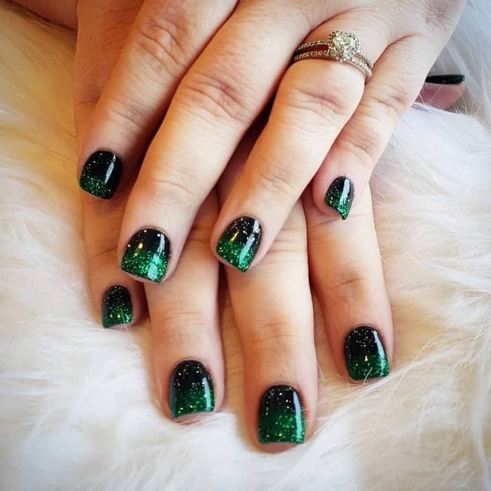 nail art designs black and green