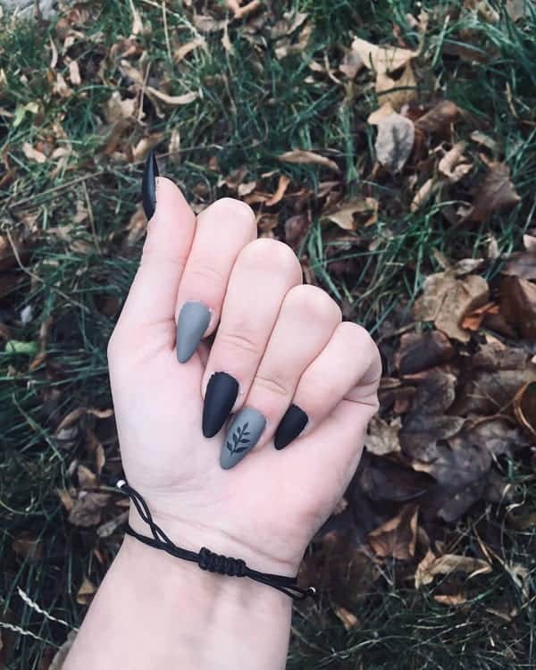 Black And Grey Nail Art