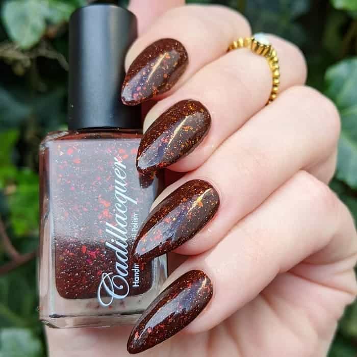 brown almond nails