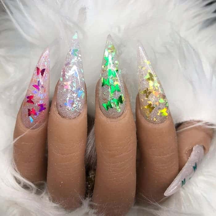 butterfly stiletto nails 