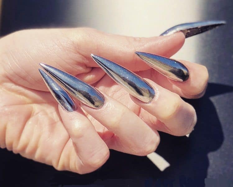 chrome stiletto nails