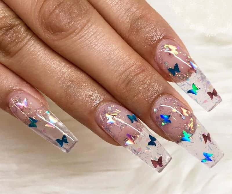 clear butterfly nails