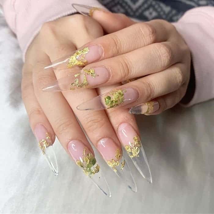 long clear nail design