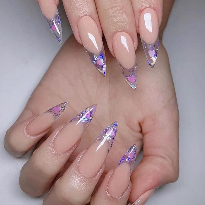 clear pointy nails