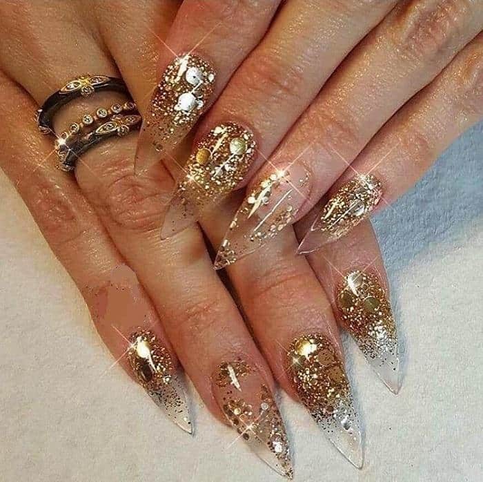 clear stiletto nails