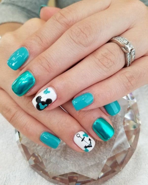 52 Magical Disney Nail Designs You Ll Adore NailDesignCode   Disney Cruise Nails 