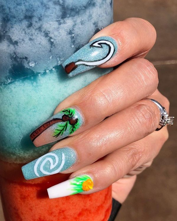 Disney Moana Nails