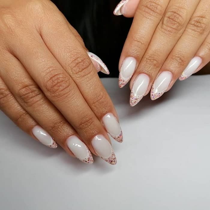 French Tip Sparkle Nails