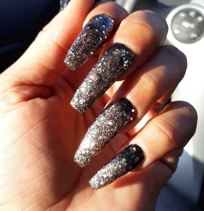 glitter coffin nails