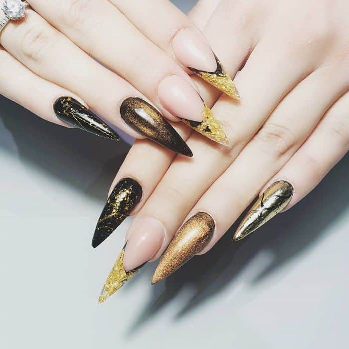 Gold Wedding Nails