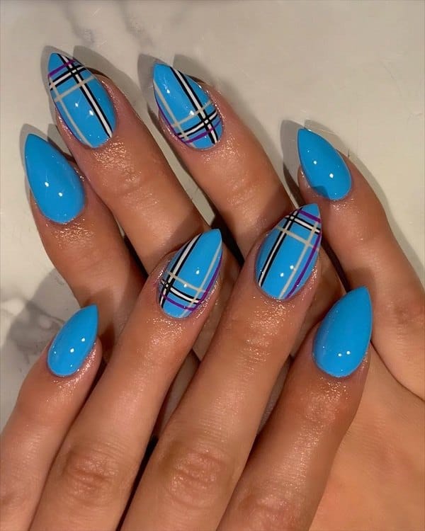 cool light blue nail designs