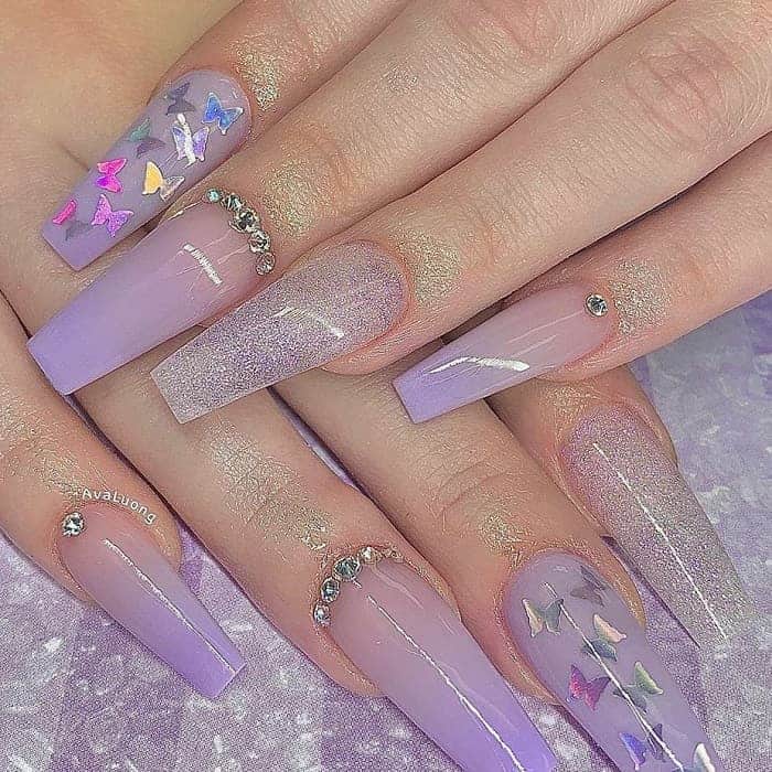 light purple nail design