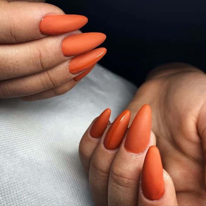 Matte Burnt Orange Nails 