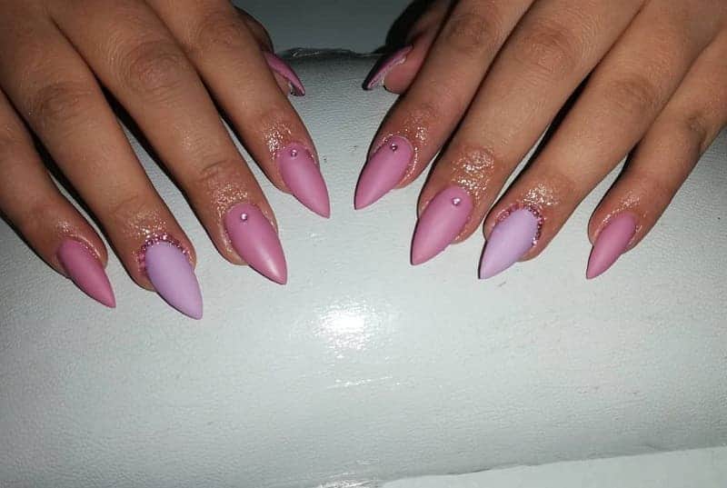 pointy matte nail design