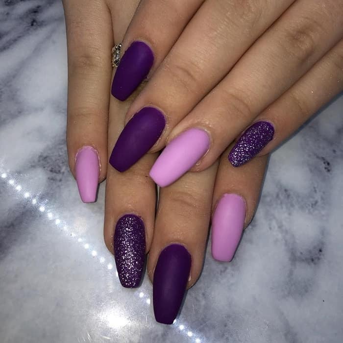 52+ Matte Black And Purple Nails | Pressinusa