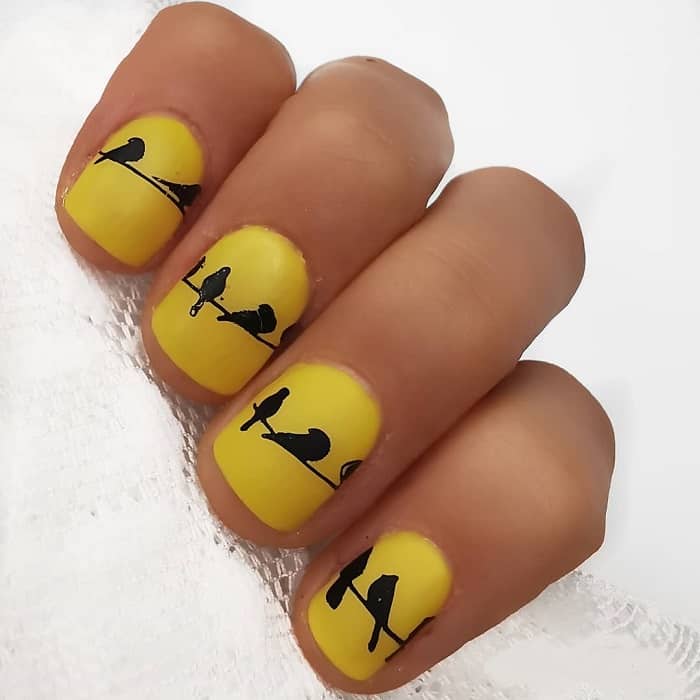 matte yellow nails