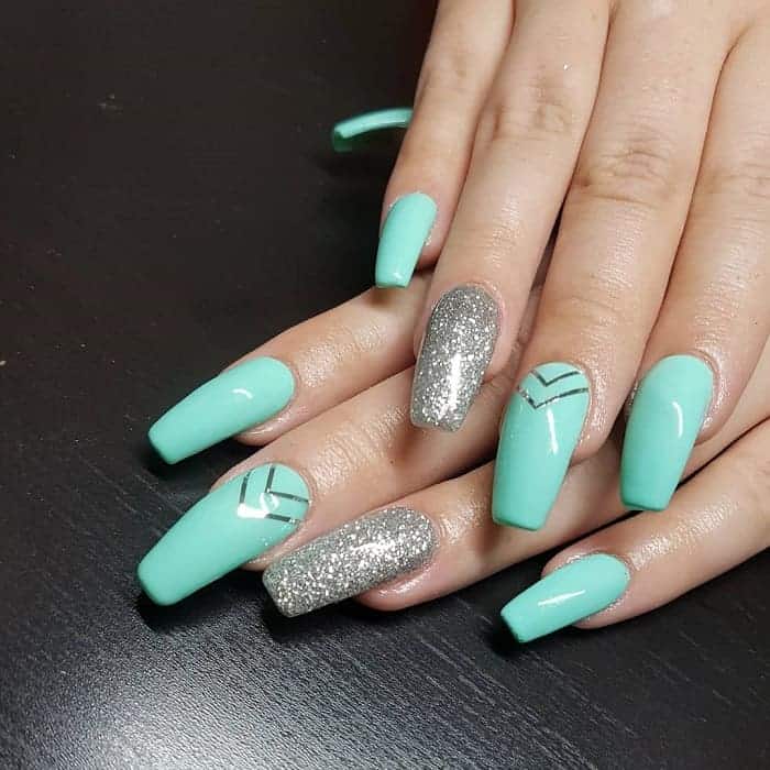 mint green nail designs