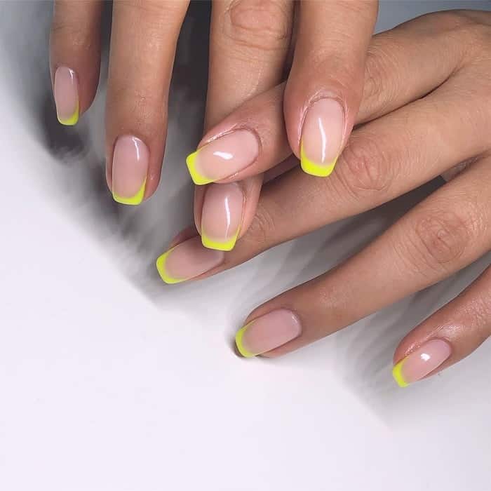 Neon French Tip Nail Design