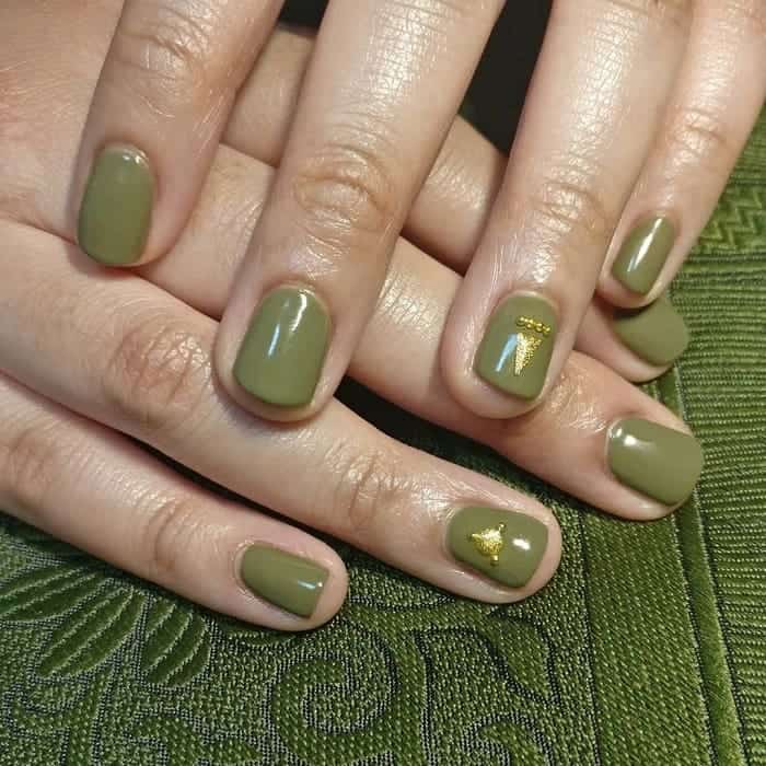 Olive Green Nails