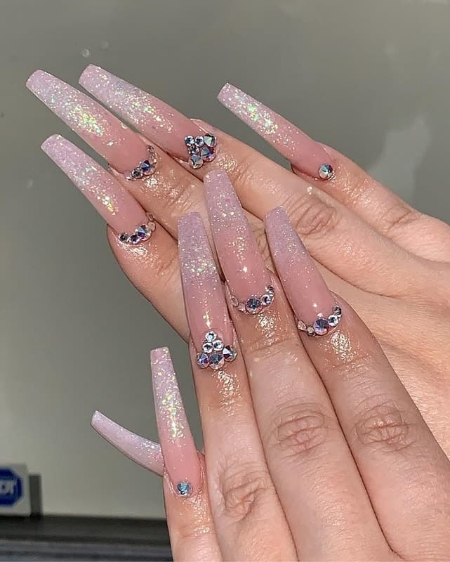 ombre glitter nails