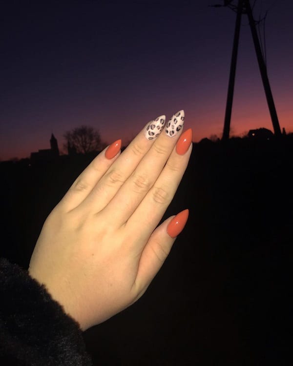 Coolest Orange Acrylic Nails