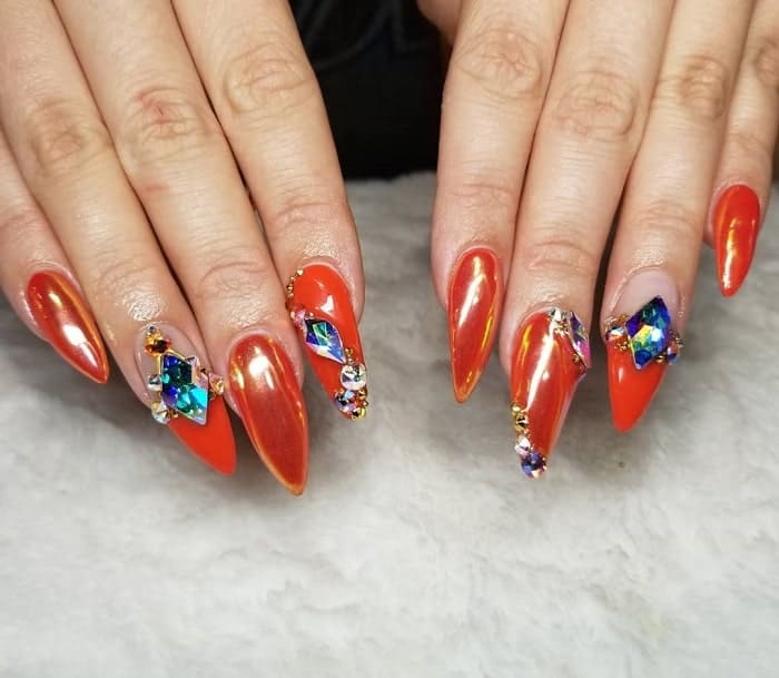 61 Vibrant Orange Nail Designs To Capture All The Attention