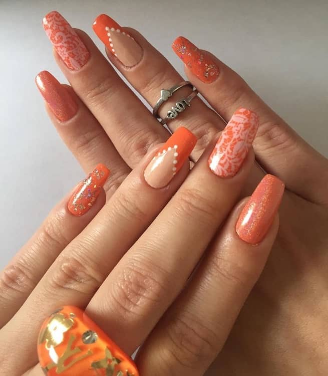 61 Vibrant Orange Nail Designs To Capture All The Attention