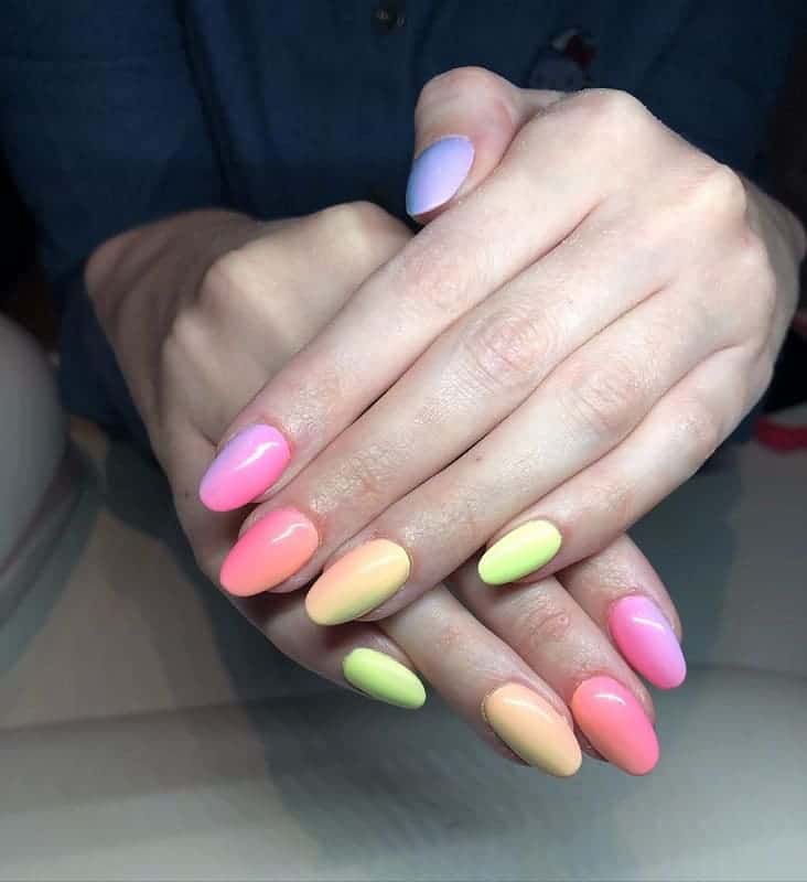 Pastel Rainbow Nails