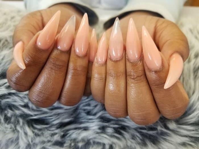 Stiletto Shaped Peach Nails