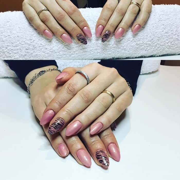 Pink Almond Shaped Nails