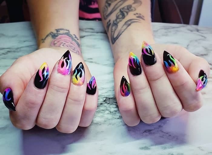 Rainbow Acrylic Nails