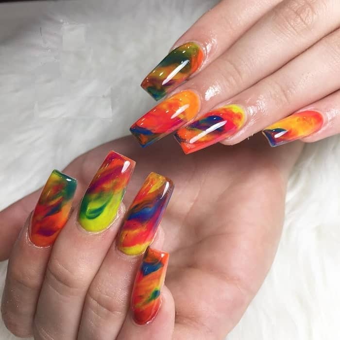 Rainbow Gel Nails