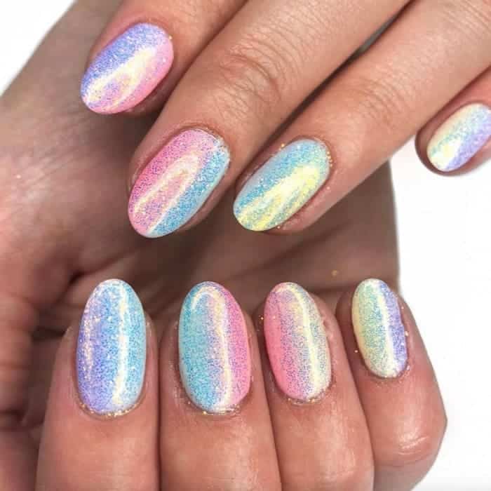 Rainbow Holographic Nails