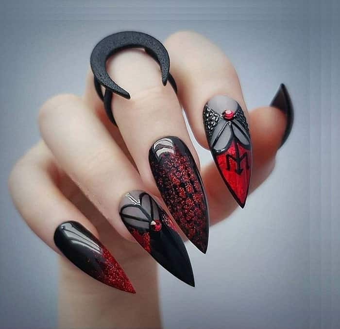 60 Stunning Red & Black Nail Designs You'll Love to Try