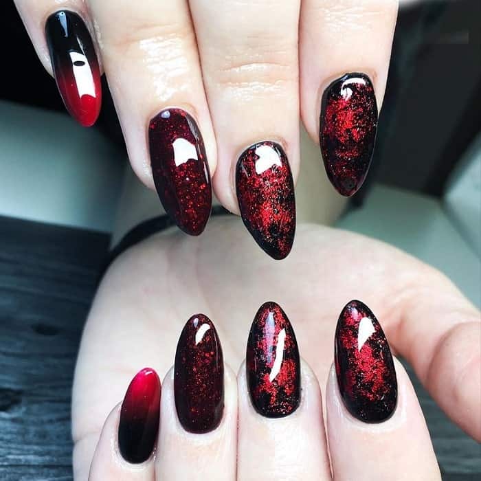 Red And Black Nail Design