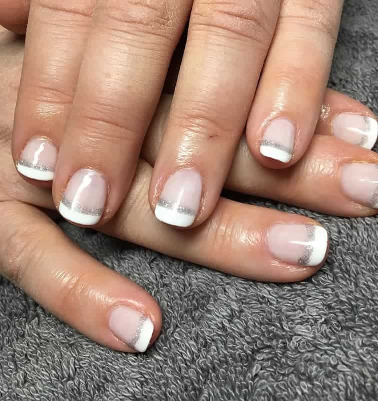 shellac nail design with french tips