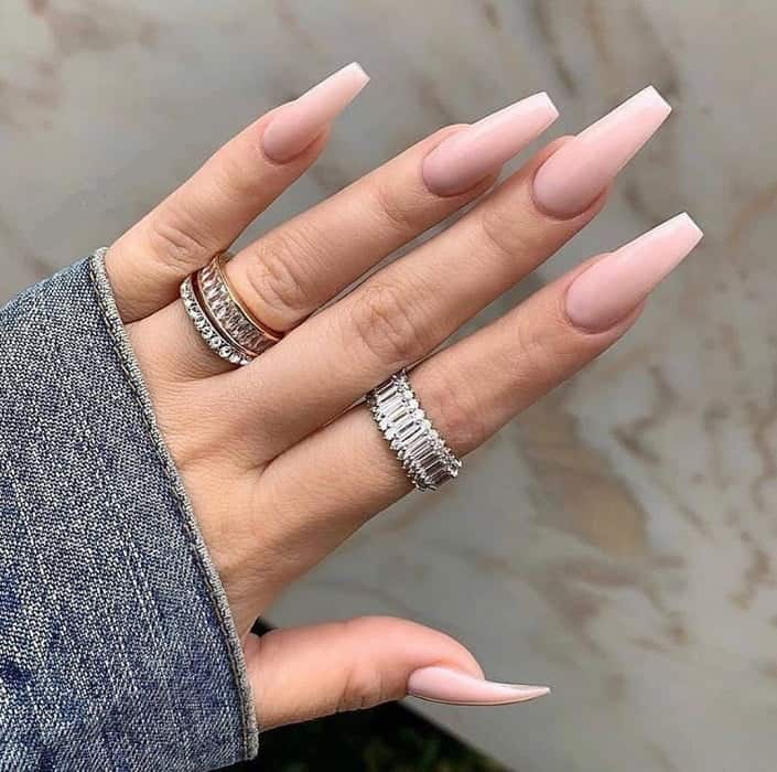 simple coffin nail design 