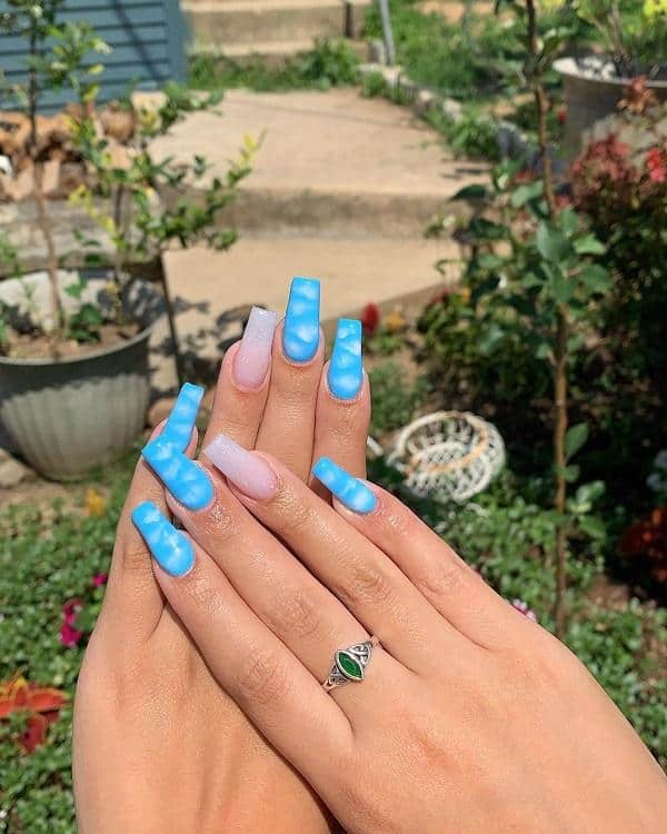 sky blue nails
