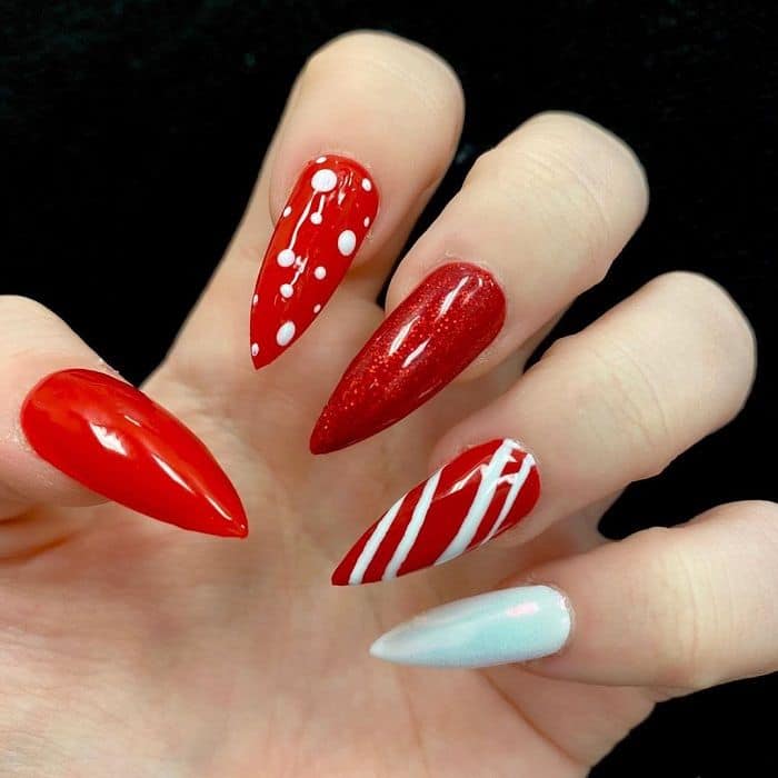 stiletto nails for Christmas 