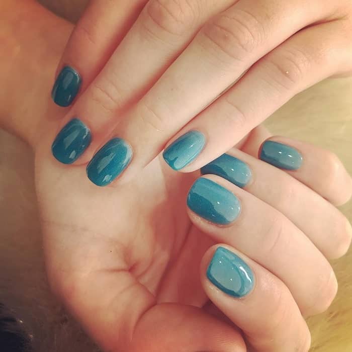 teal blue nails