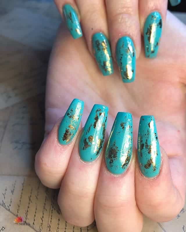 turquoise acrylic nails