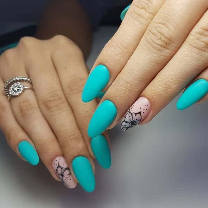 turquoise matte nail polish 