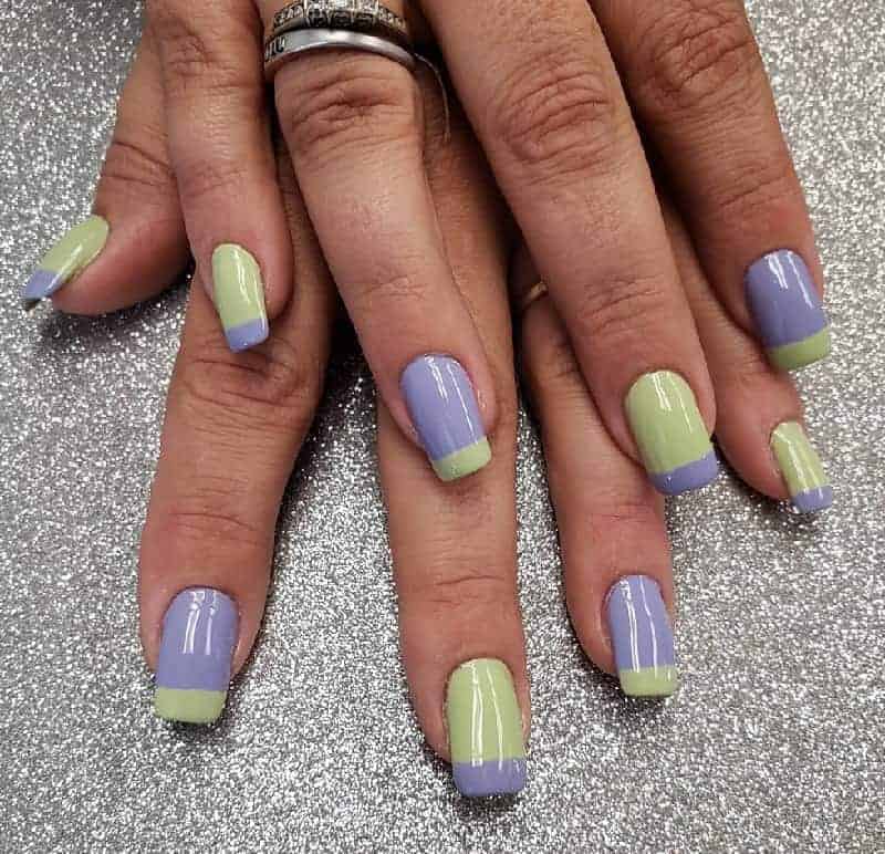 two tone acrylic nails