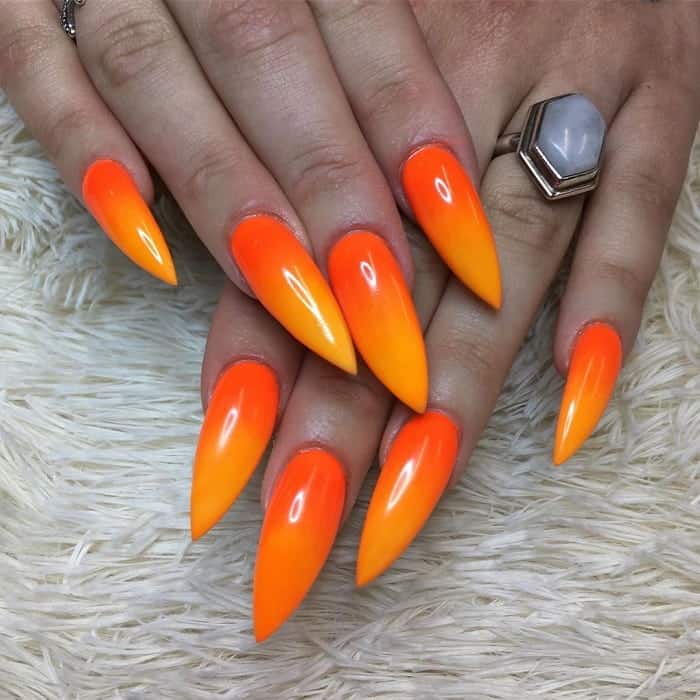 two tone orange nails