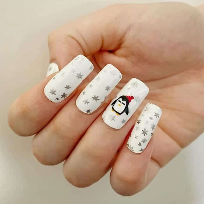 white fake nails