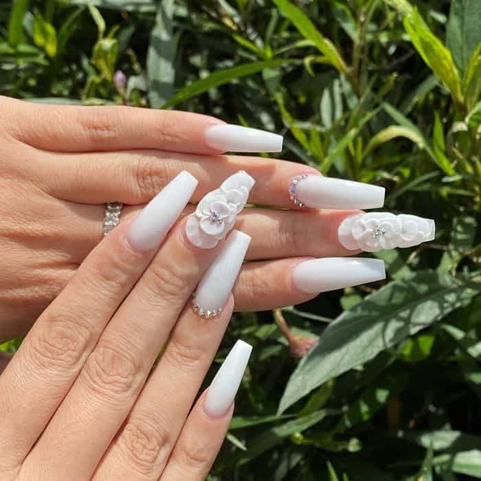 white nexgen nails