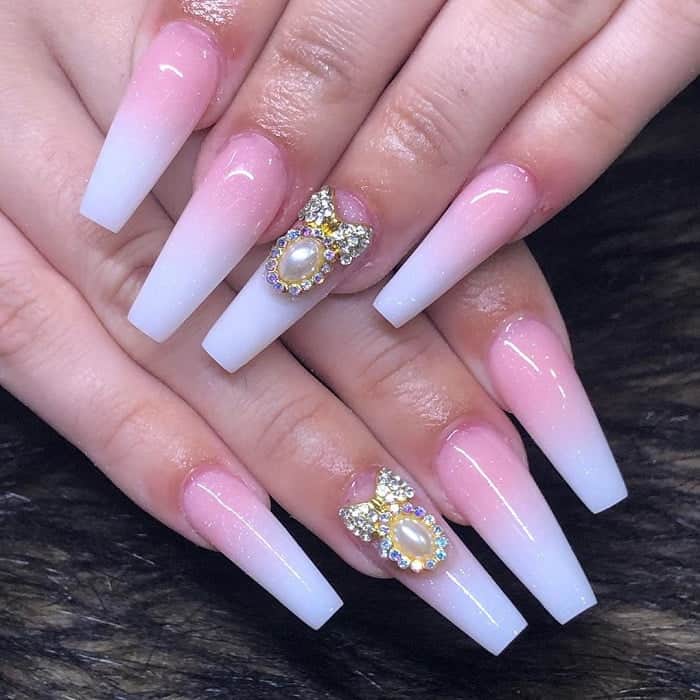 white ombre nails