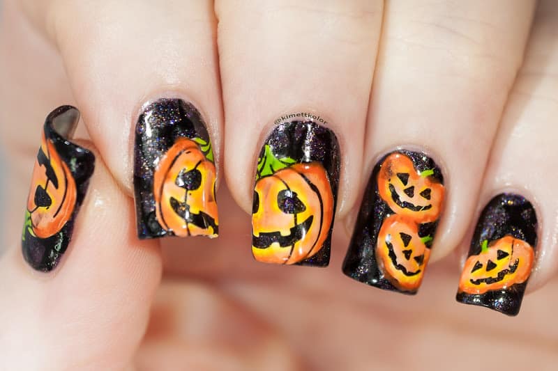 20 Prominent Pumpkin Nail Art for Halloween – NailDesignCode