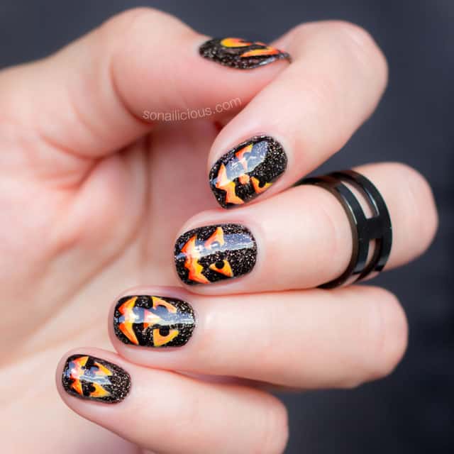 pumpkin ghost nail art